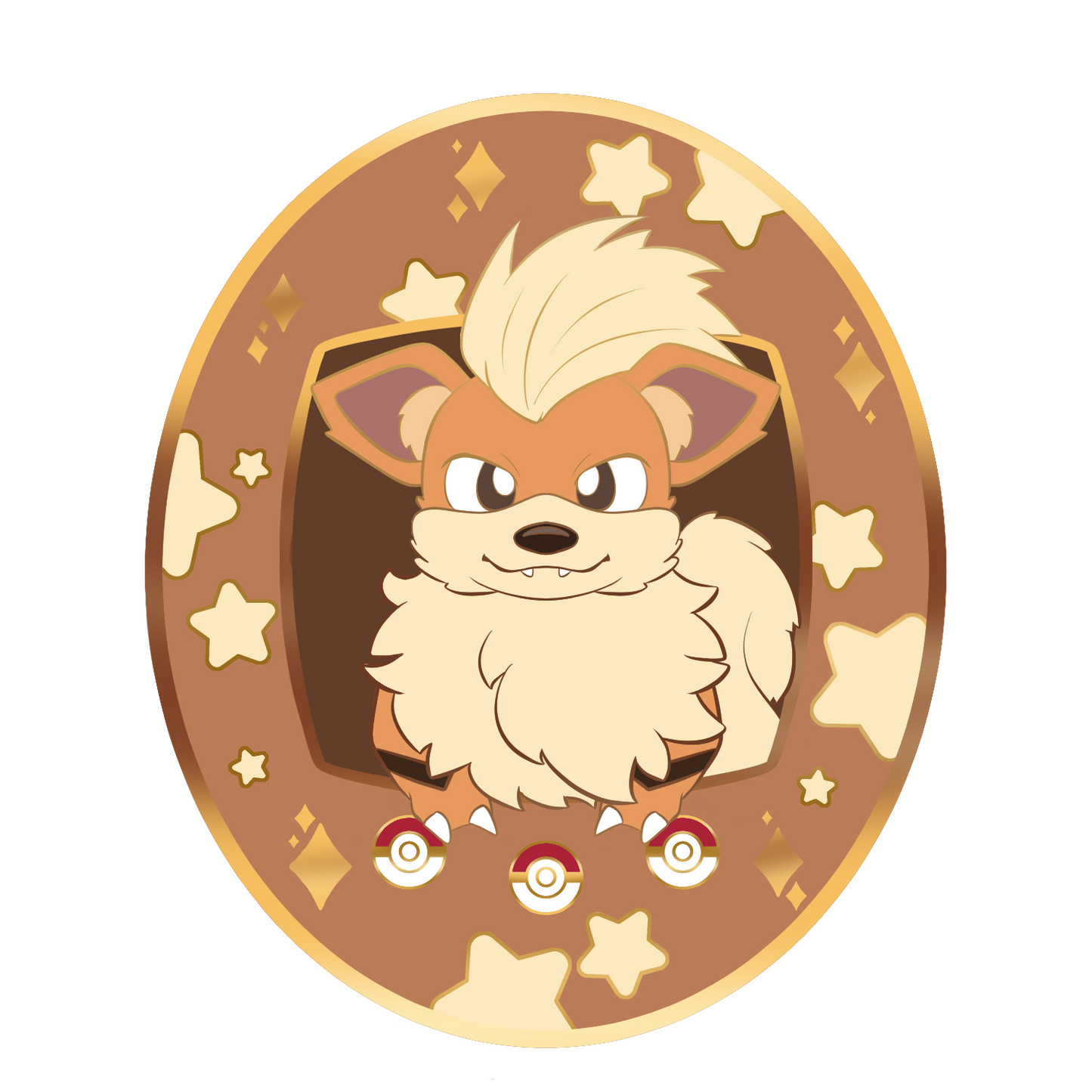 Kantonian Growlithe Tamagotchi Enamel Pin