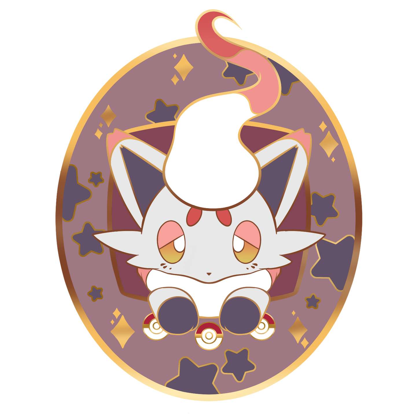 Hisuian Zorua Tamagotchi Enamel Pin | June 2025 Reward