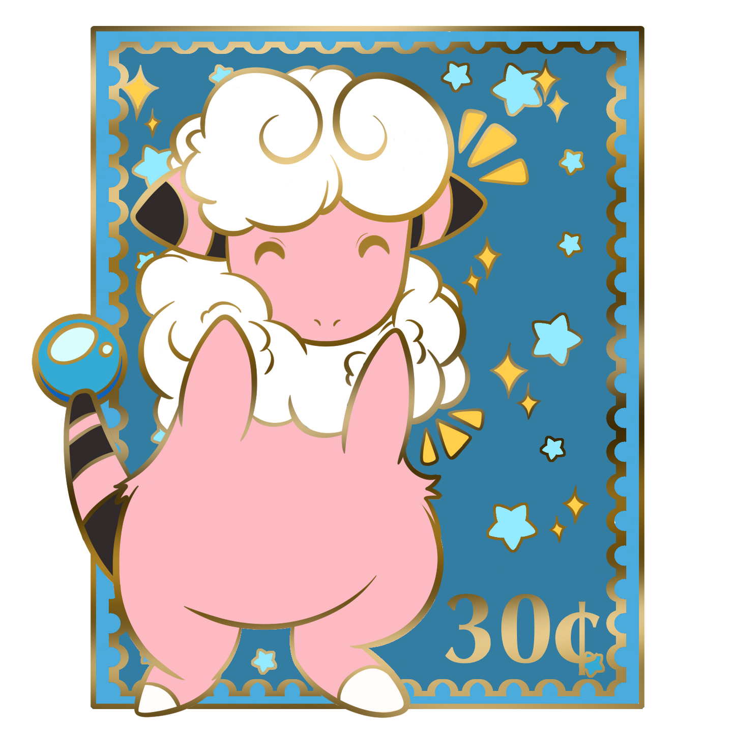 Flaaffy Stamp Enamel Pin