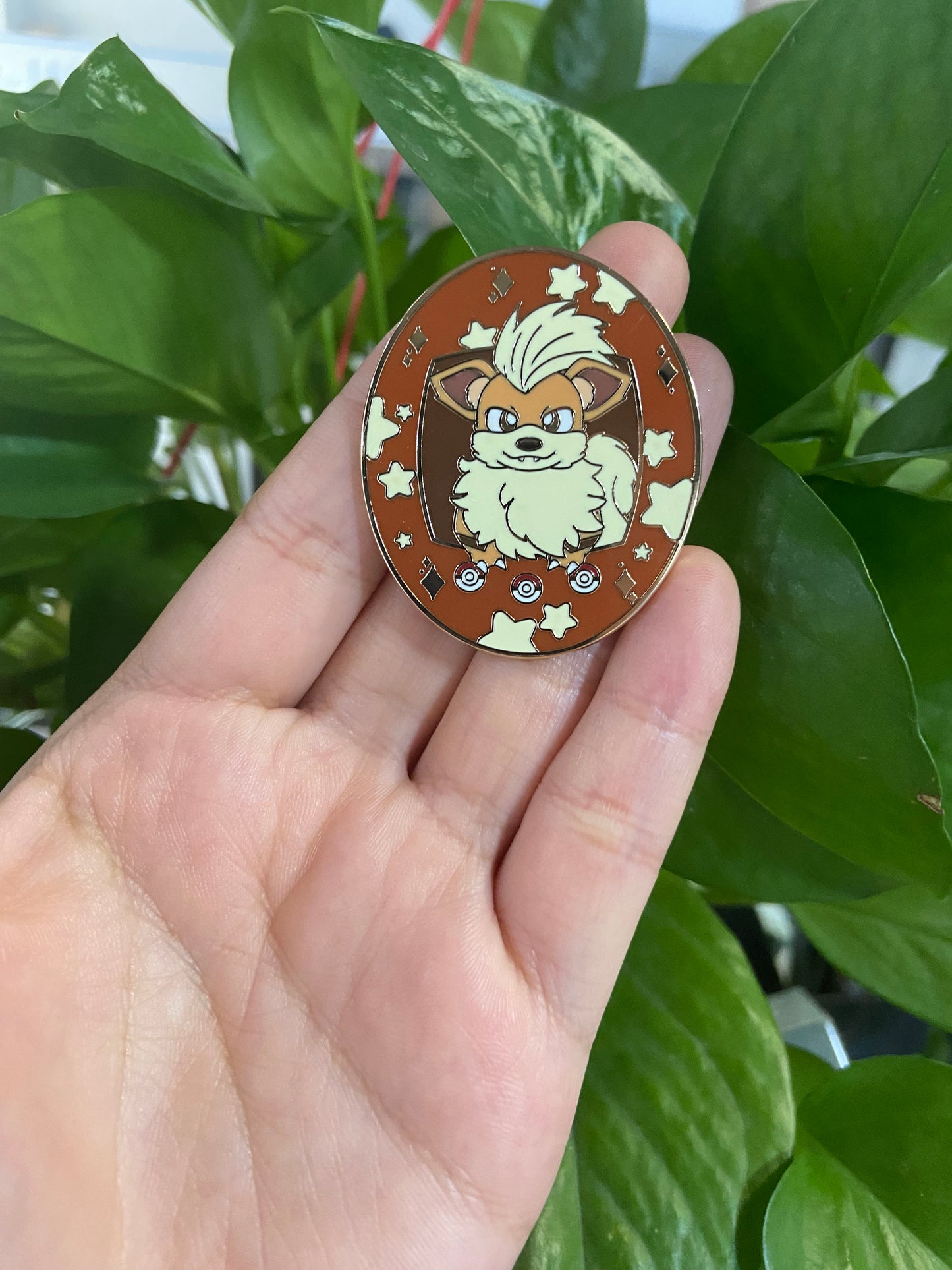Kantonian Growlithe Tamagotchi Enamel Pin