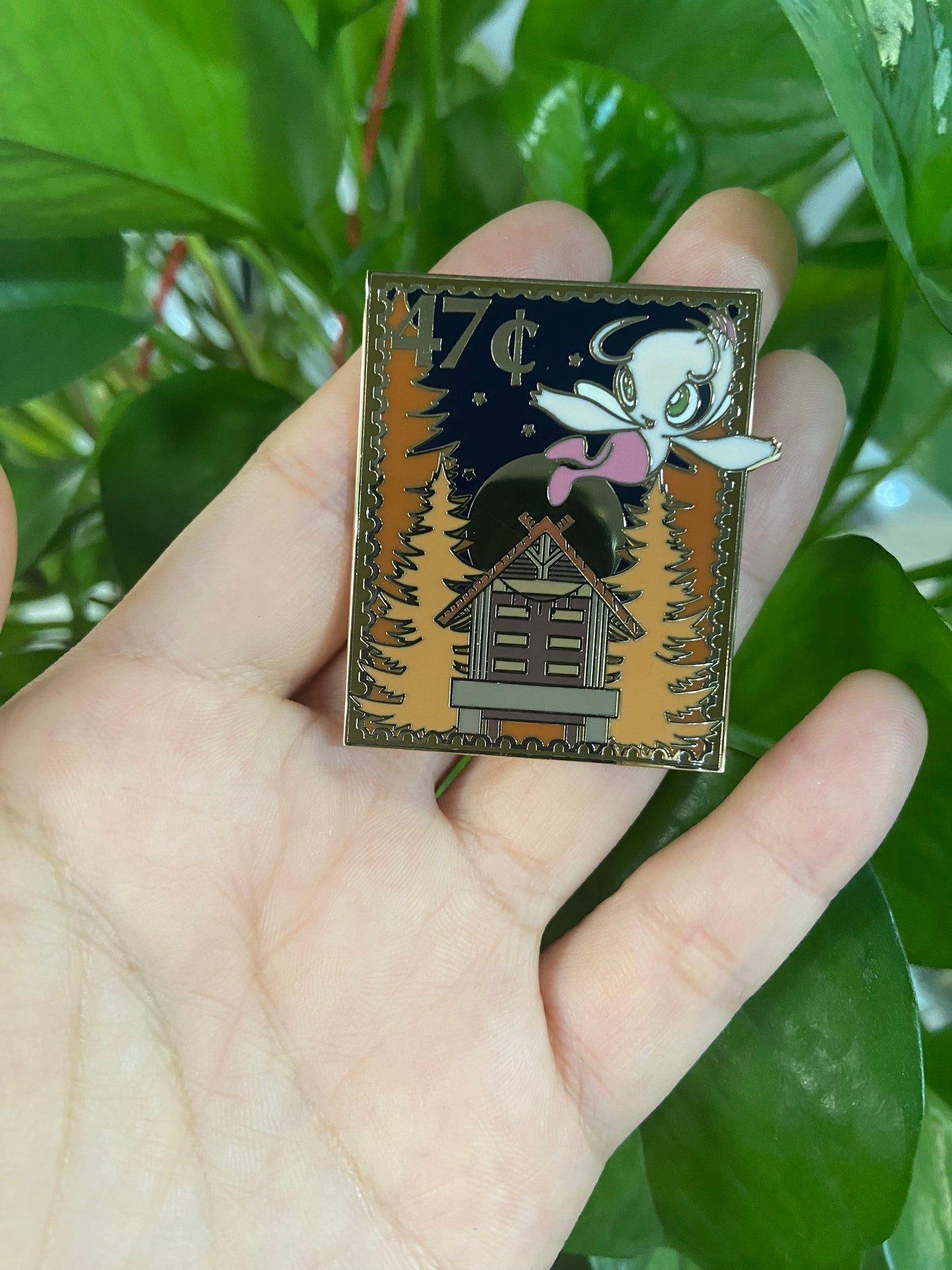 Shiny Celebi Stamp Enamel Pin