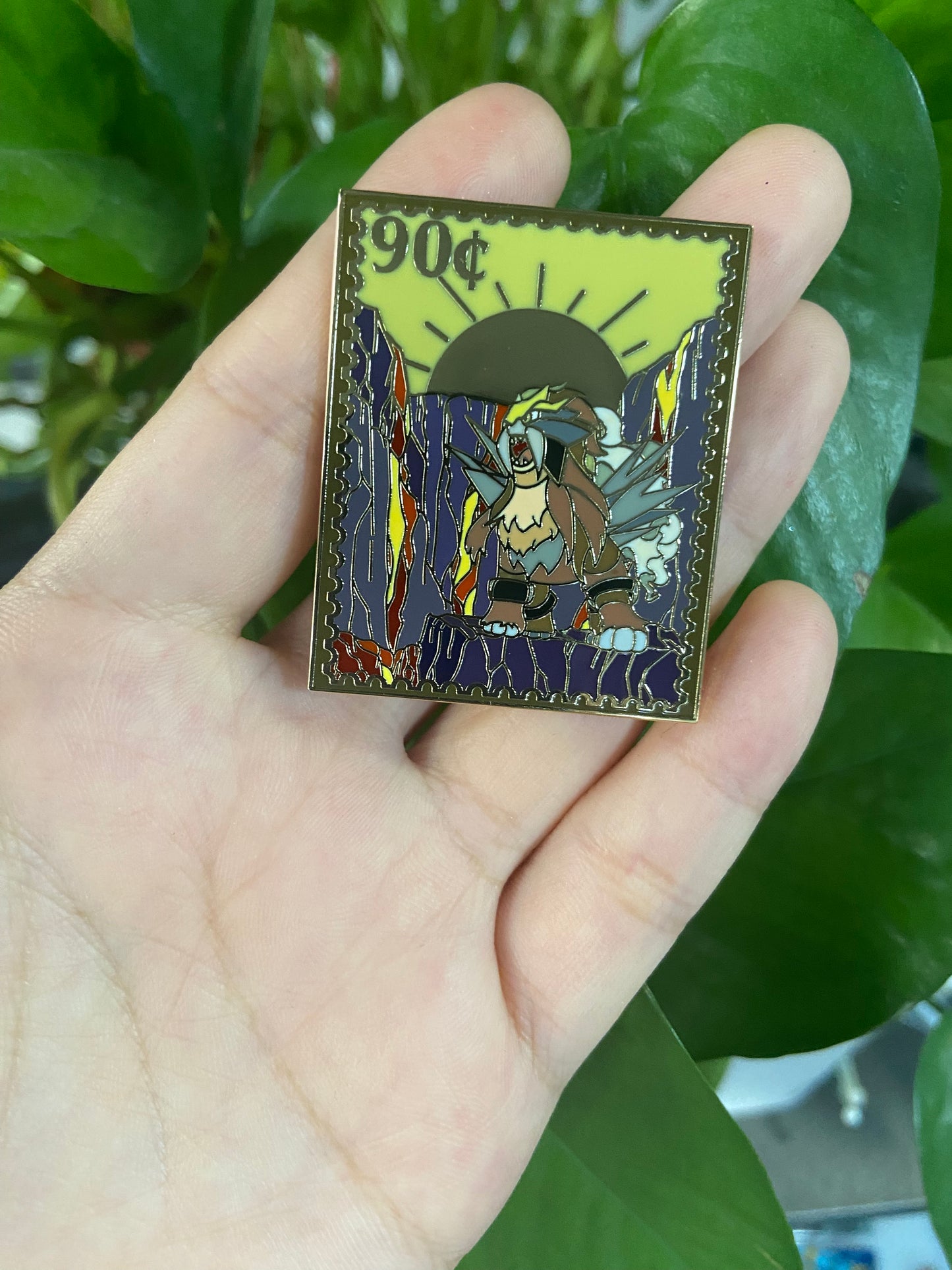 Shiny Entei Stamp Enamel Pin | July 2025 Reward