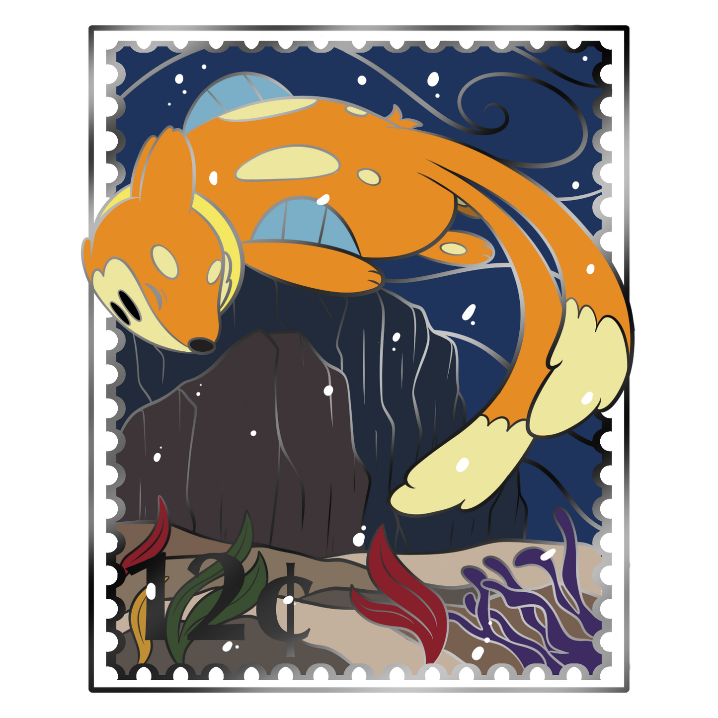 Buizel Stamp Enamel Pin